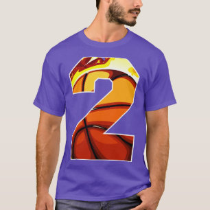 Boys Personalised Custom Number 2 Basketball Gift T-Shirt