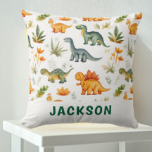Boys Personalised Cute Dinosaur Pattern Cushion