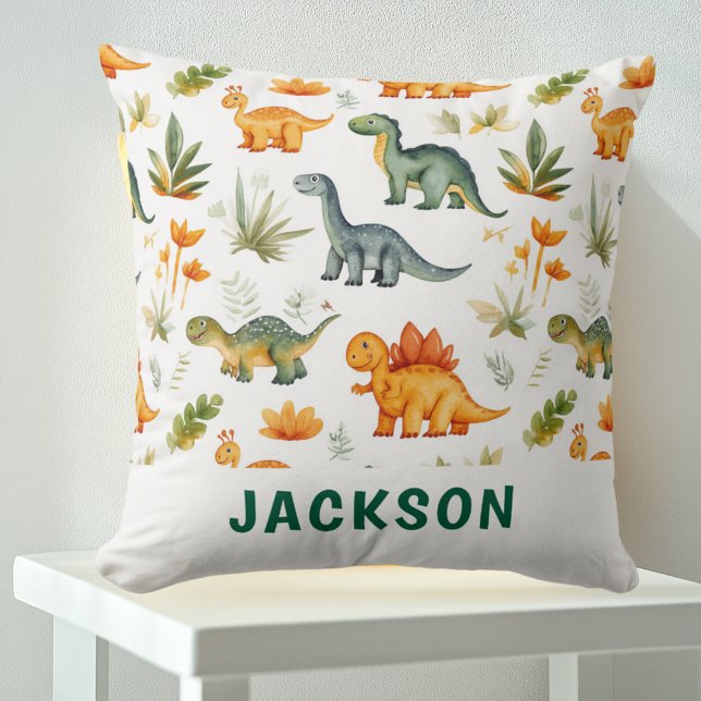 Boys Personalised Cute Dinosaur Pattern Cushion (Creator Uploaded)