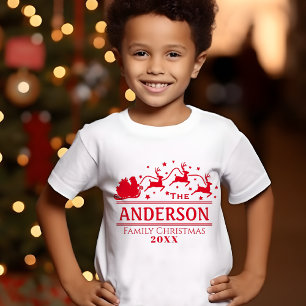 Boys Personalised Family Christmas  Holiday T-Shirt