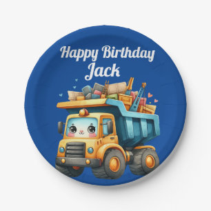 Boy's Personalised name Happy Birthday Paper Plate