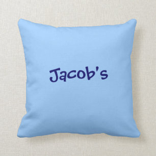 Boy's Personalised name pillow periwinkle  blue