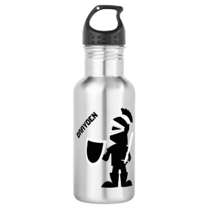 Boys Personalised Royal Knight Kids Black 532 Ml Water Bottle
