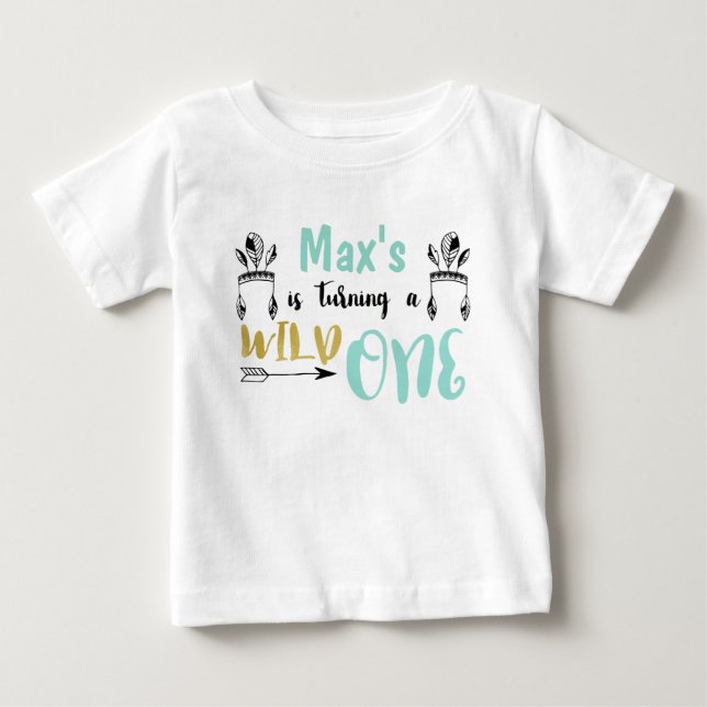 Boys Personalised Wild One Raglan Shirt (Front)