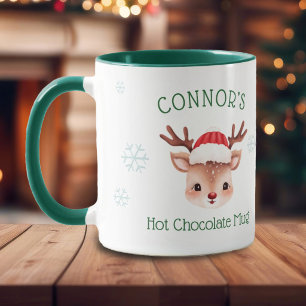 Boys Personalized Reindeer Hot Chocolate Mug