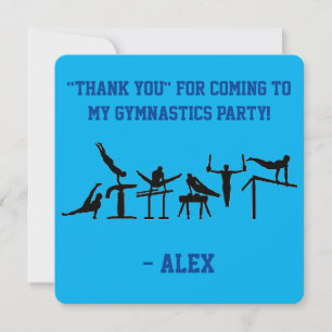 BOYS PERSONALIZED "THANK YOU" GYMNASTICS CARD! THANK YOU CARD