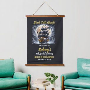 Boys Pirate Theme Birthday  Hanging Tapestry