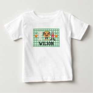 Boys Plaid Trick or Treat Halloween  Baby T-Shirt