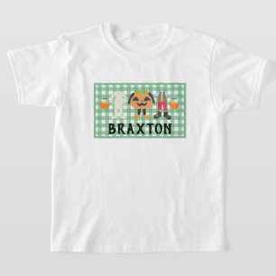 Boys Plaid Trick or Treat Halloween T-Shirt