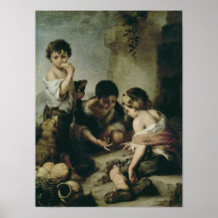 Boys Playing Dice, c.1670-75 Poster