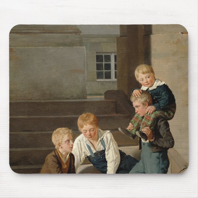 Boys Playing Dice in Front of Christiansborg Mouse Mat (Front)