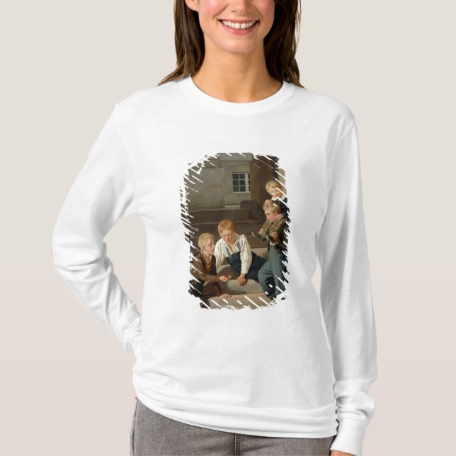 Boys Playing Dice in Front of Christiansborg T-Shirt (Front)
