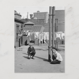 Boys Playing Marbles, early 1900s Postcard