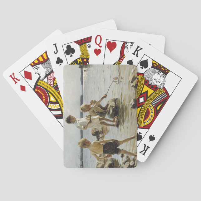 Boys Playing on the Shore (by Albert Edelfelt) Playing Cards (Back)