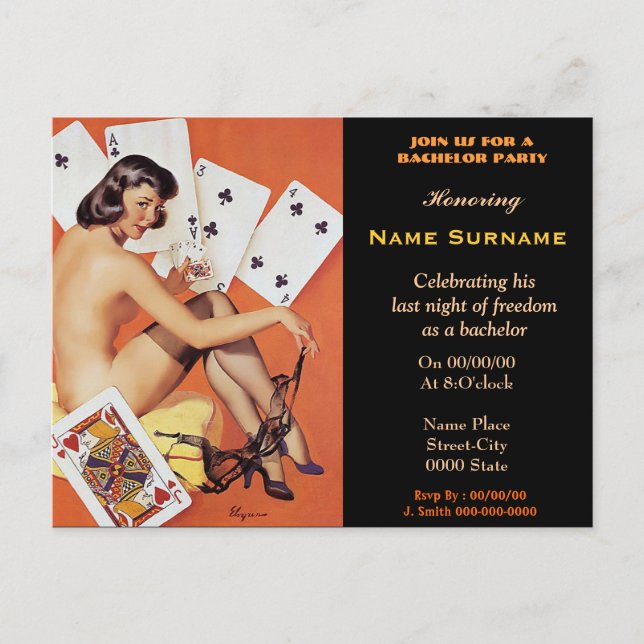 Boys Poker Night,boys night out,STRIPCLUB,BACHELOR Postcard (Front)