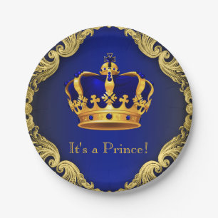 Boys Prince Baby Shower Paper Plates