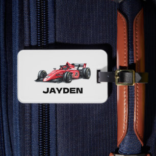 Boys Racing Car Personalised Luggage Tag