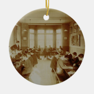 Boy's Recreation Room at the Deaf and Dumb Institu Ceramic Tree Decoration