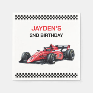 Boys Red Racing Car Birthday Party Napkins