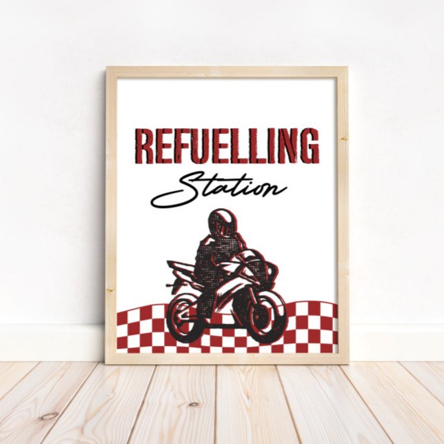 Boys Refuelling Station Sign Dirt Bike Birthday (Creator Uploaded)
