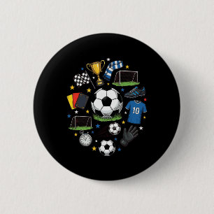Boys Retro Soccer Ll Graphic Soccer Player Coach K 6 Cm Round Badge