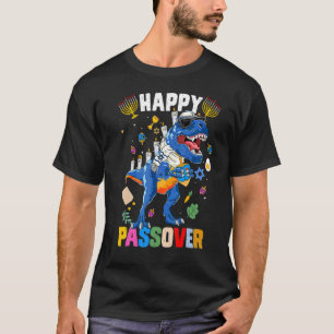 Boys Rex Dinosaur Happy Passover Jewish Holiday T-Shirt