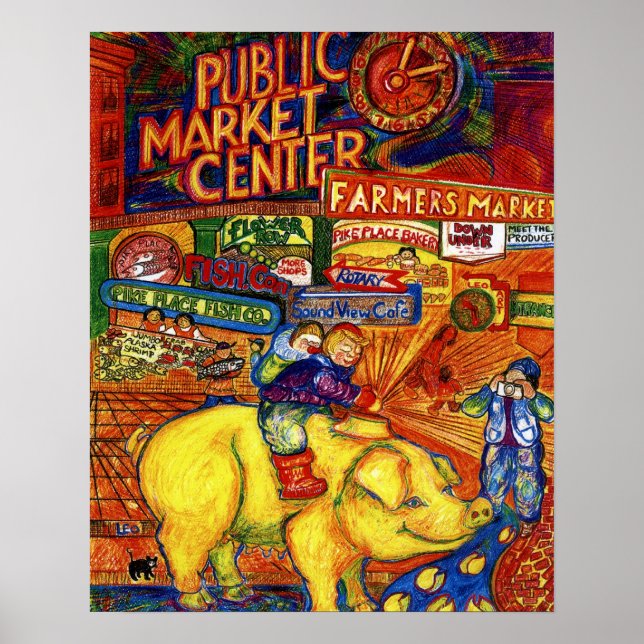 Boys Riding Pig Poster (Front)