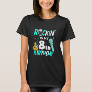 Boys Rockstar Rockin Birthday Rock Star Guitar 8th T-Shirt