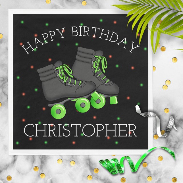 Boy's Roller Skate Birthday Napkin (Creator Uploaded)