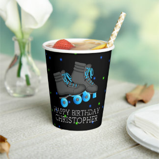 Boy's Roller Skate Birthday Party Paper Cups