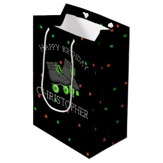 Boy's Roller Skate Birthday Party Personalised Medium Gift Bag