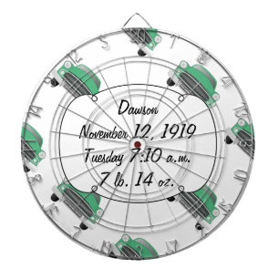 Boys Room Classic Car Gifts Sweet Green Retro Car Dartboard