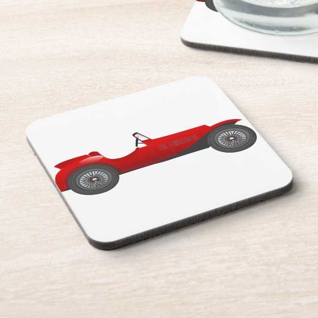 Boys Room Classic Car Gifts Sweet red Retro Car Coaster (Left Side)