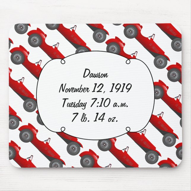 Boys Room Classic Car Gifts Sweet red Retro Car Mouse Mat (Front)