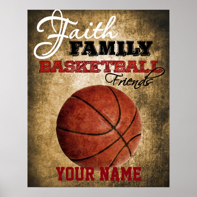 Boys Room Decor Basketball Personalised (Front)