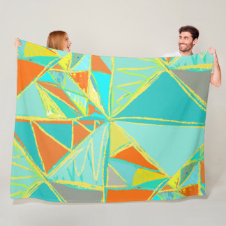 Boys Room Modern Abstract Triangle Pattern Fleece Blanket