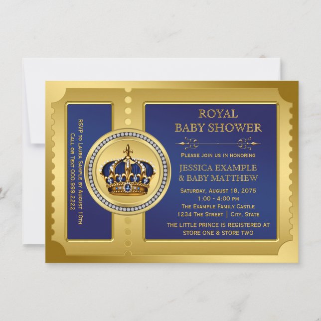 Boys Royal Baby Shower Invitation (Front)