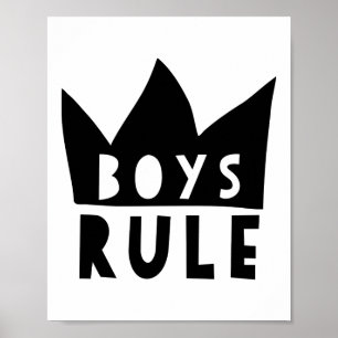 Boys rule Poster, kids nursery art Poster