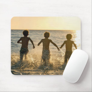 Boys Running into an Ocean Mouse Mat