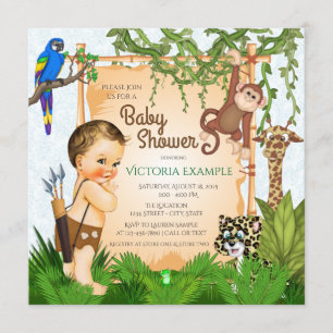 Boys Safari Baby Shower Invitations