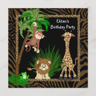 Boys Safari Birthday Party Invitation