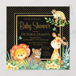 Boys Safari Jungle Baby Shower Invitations