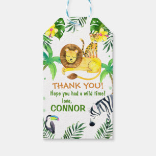 Boy's Safari Jungle Wild Birthday Favour Tag