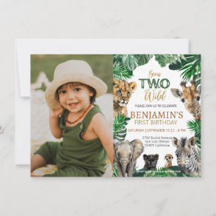 Boys Safari Two Wild Birthday Invitation