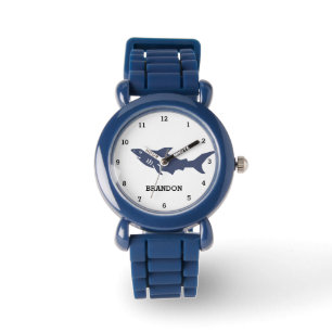 Boys Shark Ocean Fish Cute Modern Blue Kids  Watch