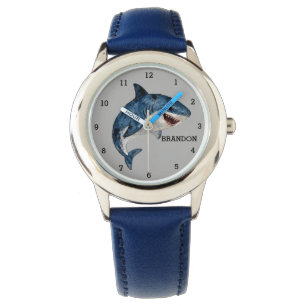 Boys Shark Ocean Fish Cute Modern Blue Kids Watch