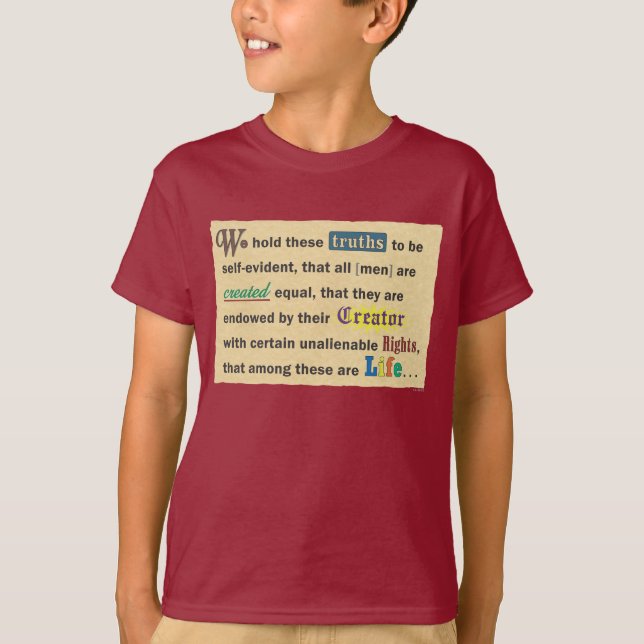 Boys' shirts with a declaration. (Front)