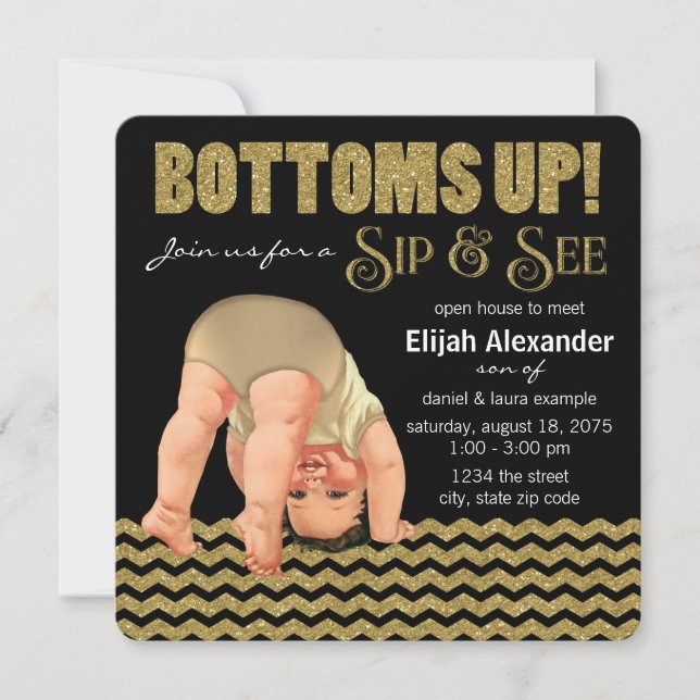 Boys Sip and See Invitation (Front)