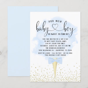 Boys Sip See Cotton Candy Baby Shower Invitation