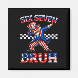 Boys Six Seven Meme Uncle Sam 67 4th Of July Kids Magnet